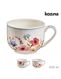Tazón con diseño de flores, modelos variados, 630 ml