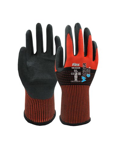 Nylon glove, nitrile coated palm, size 10