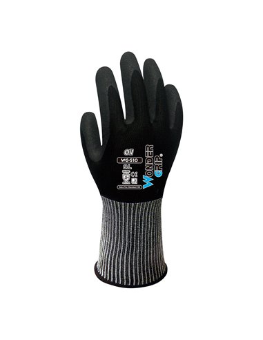 Luva de nylon e elastano, palma com revestimento duplo de nitrila, tamanho 07