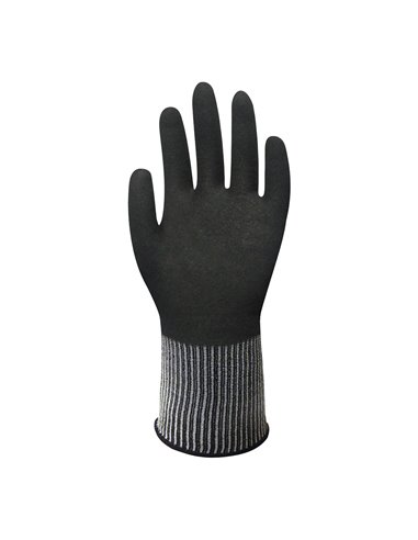 Luva de nylon e elastano, palma com revestimento duplo de nitrila, tamanho 09