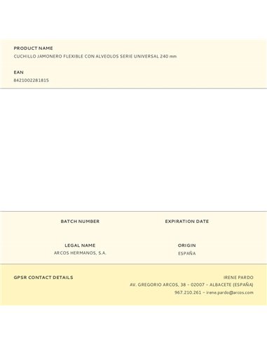 Faca de presunto flexível com alvéolos, Série Universal, 240 mm