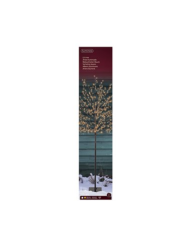 Outdoor illuminated tree with 480 warm LED lights
