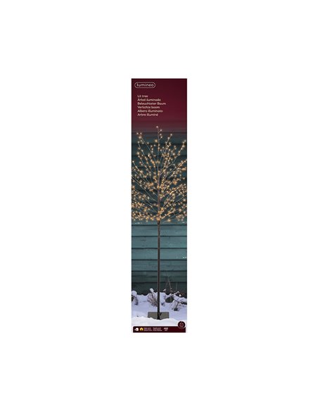 Outdoor illuminated tree with 480 warm LED lights