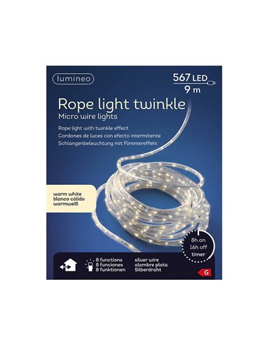 Cordon de luces con efecto intermitente 567 leds 9 m