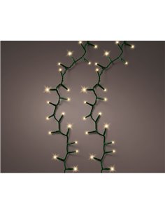 String de LED compacta com 500 LEDs piscantes, branco quente e um cabo verde de 16 m.