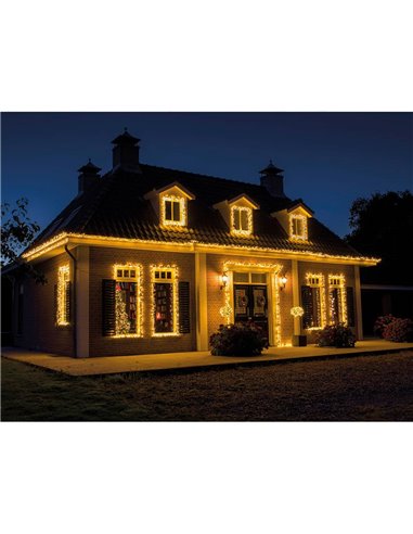 Connect LED string (interconnectable) multifunction 250 LEDs warm light with flashing effect outdoor green 18.7 m