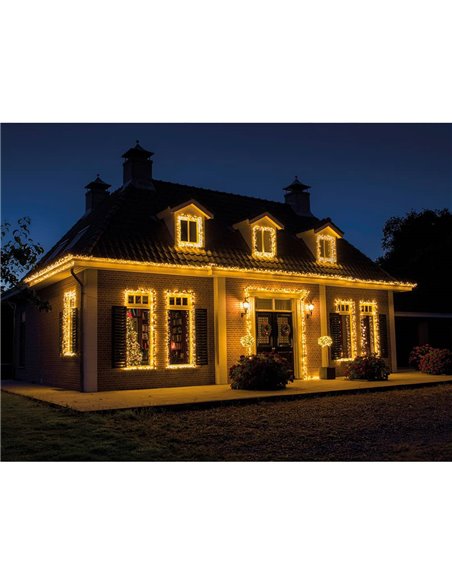Connect LED string (interconnectable) multifunction 250 LEDs warm light with flashing effect outdoor green 18.7 m