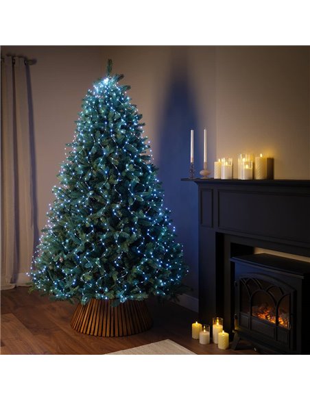 Ghirlanda di micro LED per alberi da esterno, bianco freddo, da 1,8 m