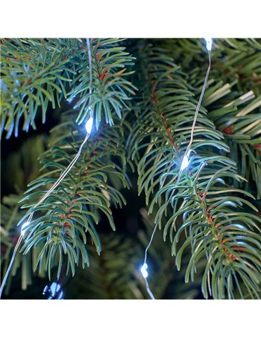 Ghirlanda di micro LED per alberi da esterno, bianco freddo, da 1,8 m