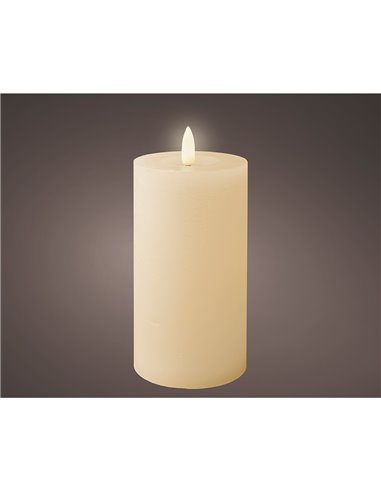 Cream colored LED wax candle, ø7 x 15 cm