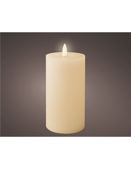 Cream colored LED wax candle, ø7 x 15 cm
