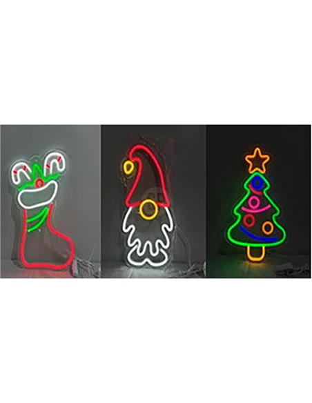 Neon Christmas figure, 3 assorted models