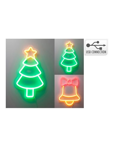 Neon Christmas figure, 4 assorted models