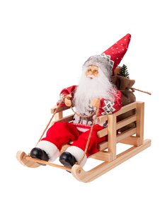 Weihnachtsmann im Schlitten, 15 x 34 x 25 cm