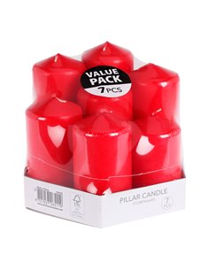 Candele rosse di diverse dimensioni, 7 unità
