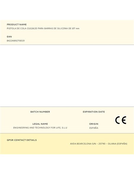 Pistola per colla CGG3620 per barre di silicone ø7 mm