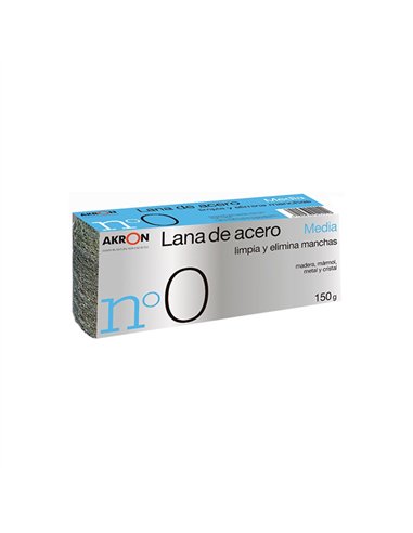 BOBINA 150gr LANA ACERO MEDIA Nº0 AKRON
