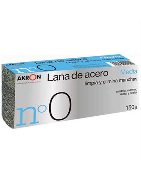 BOBINA 150gr LANA ACERO MEDIA Nº0 AKRON