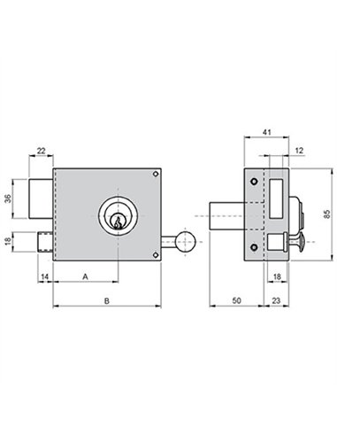 CERRADURA 125A 100 IZQ B/PERFIL ILARGI