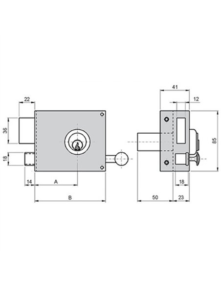CERRADURA 125A 100 IZQ B/PERFIL ILARGI
