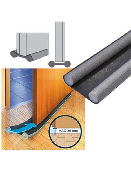 BURLETE PUERTA DOBLE GRIS 25x950mm 1470 GEKO