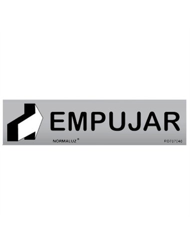 SEÑAL EMPUJAR HORIZONTAL INOX ADHESIVA 5x20cm RD707040