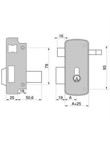 CERRADURA 2556AP-70-D B/PERFIL MCM