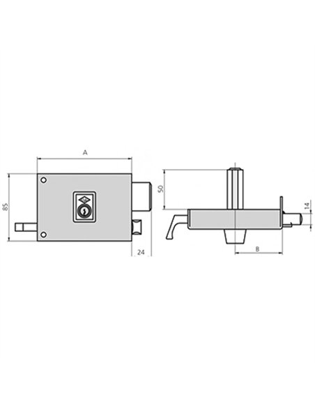 CERRADURA 125 AP 100 DCH B/PERFIL CVL