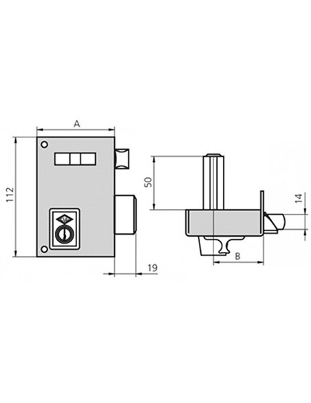 CERRADURA 56 AP 60 IZQ B/PERFIL CVL