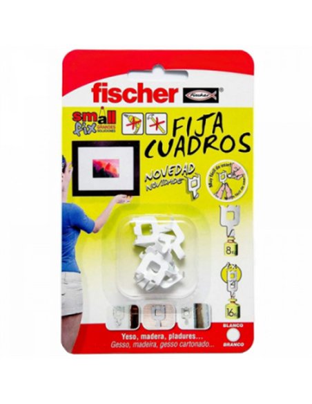 BLISTER 8 FIJA CUADROS BLANCO SMALLFIX 522206 FISCHER