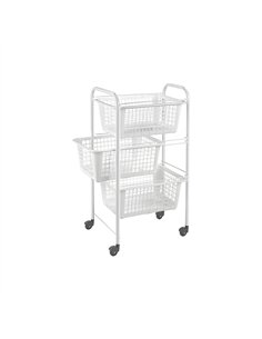 VERDULERO BLANCO C/RUEDAS 3 CAJONES 341803008 METALTEX