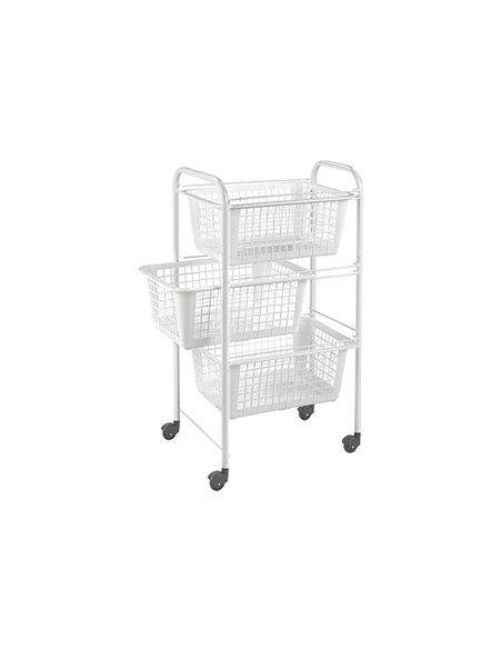 VERDULERO BLANCO C/RUEDAS 3 CAJONES 341803008 METALTEX