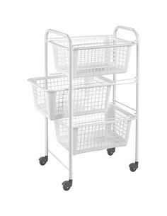 VERDULERO BLANCO C/RUEDAS 3 CAJONES 341803008 METALTEX 2