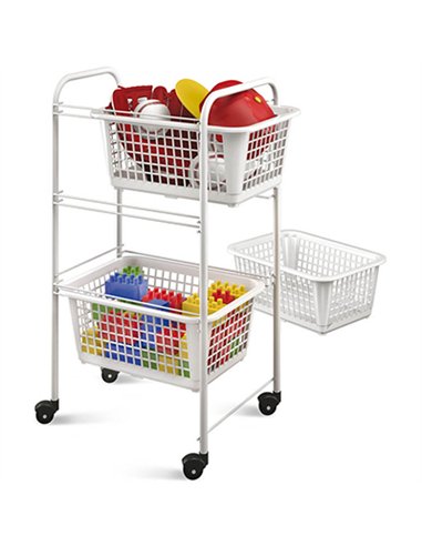 VERDULERO BLANCO C/RUEDAS 3 CAJONES 341803008 METALTEX