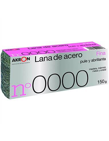 BOBINA 150gr LANA ACERO FINA Nº0000 AKRON