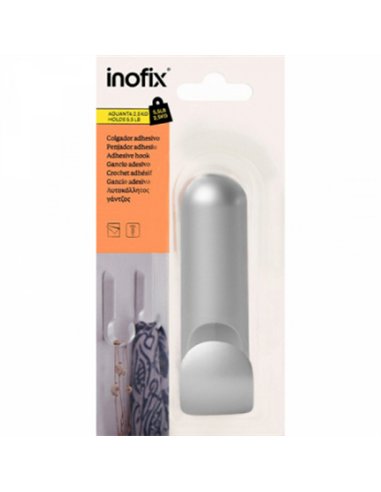 BLISTER 1 PERCHA ADH. CROMADA 111x31mm 2181-7- INOFIX