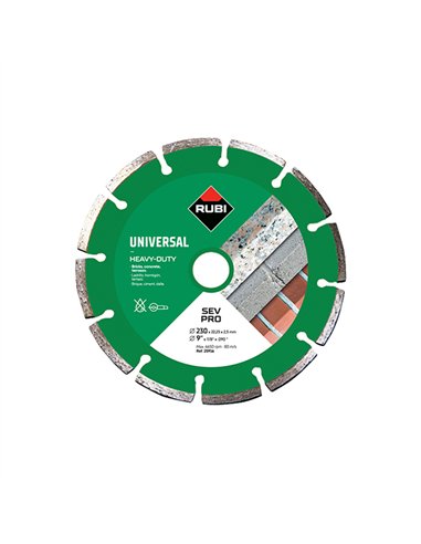 DISCO DIAMANTE 230mm GENERAL OBRA SEGMENTADO SEV 25916 RUBI