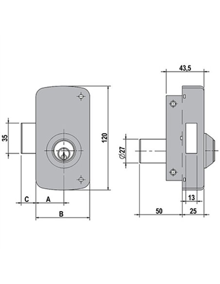 CERRADURA 5056 C 70 IZQ B/REDONDO LINCE