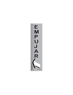 SEÑAL EMPUJAR VERTICAL INOX ADHESIVA 5x20cm RD707070