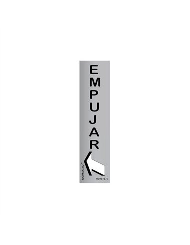 SEÑAL EMPUJAR VERTICAL INOX ADHESIVA 5x20cm RD707070