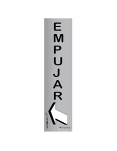 SEÑAL EMPUJAR VERTICAL INOX ADHESIVA 5x20cm RD707070 2