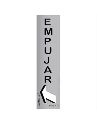 SEÑAL EMPUJAR VERTICAL INOX ADHESIVA 5x20cm RD707070