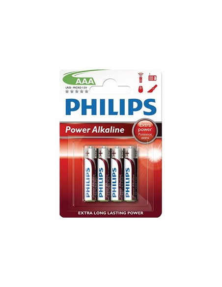 BLISTER 4 PILAS LR03 AAA 4BP POWER ALKALINE PHILIPS