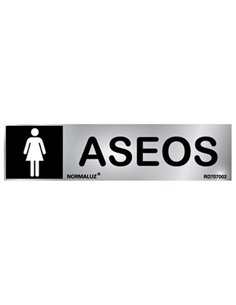 SEÑAL ASEOS SEÑORA INOX ADHESIVA 5x20cm RD707010 2
