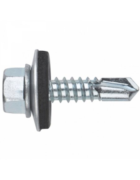 CAJA 100 TORNILLO BROCA C/ARANDELA GOMA 6,3x100 7504-K