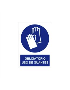 SEÑAL OBLIGACION USAR GUANTES 210x297mm RD20003