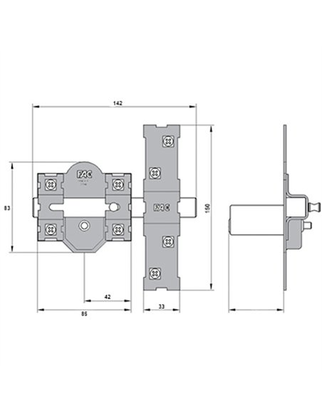 CERROJO 301R/80 BOTON/LLAVE BOMB. PERFIL CROMO FAC