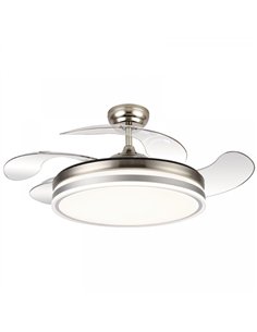 VENTILADOR TECHO 4 ASPAS PLEGABLES 109cm 36w MOTOR DC CALIMA NIQUEL