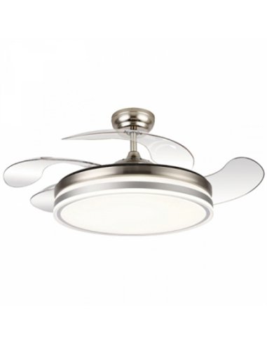 VENTILADOR TECHO 4 ASPAS PLEGABLES 109cm 36w MOTOR DC CALIMA NIQUEL