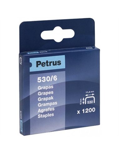 CAJA 1200 GRAPAS 6mm 530/6 PETRUS